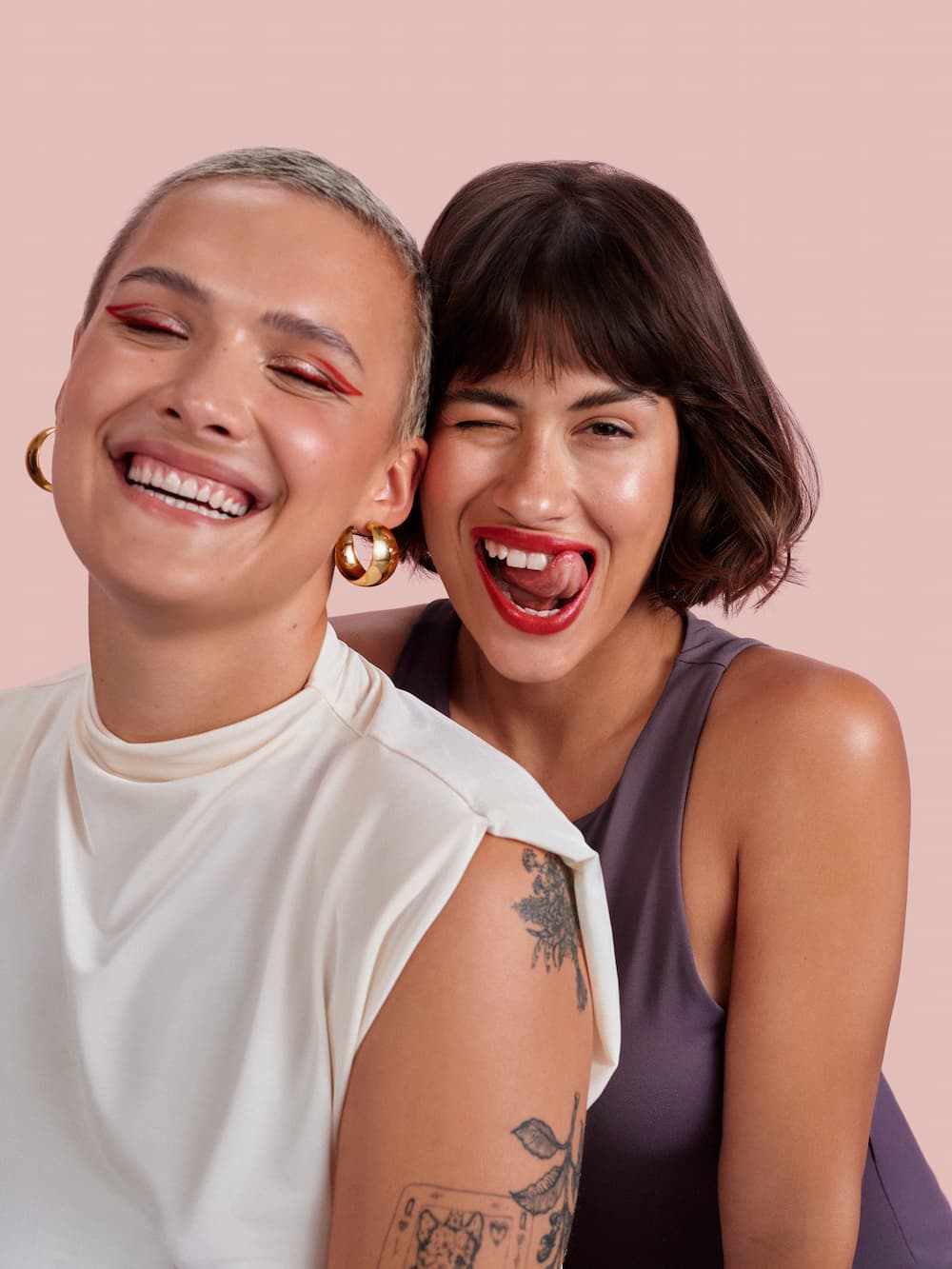 Background image with two models