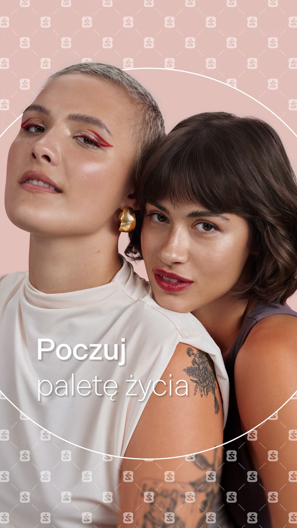 Background image with two models